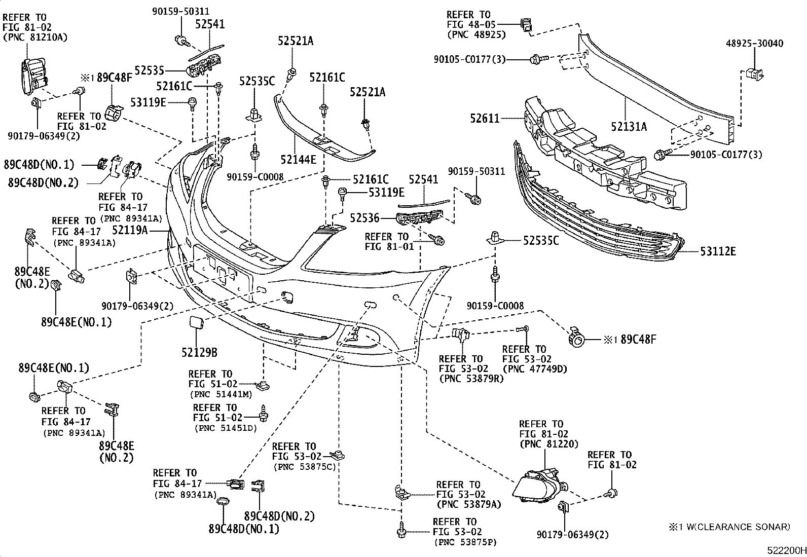 52144-0N010 STAY, FRONT BUMPER, CENTER product image