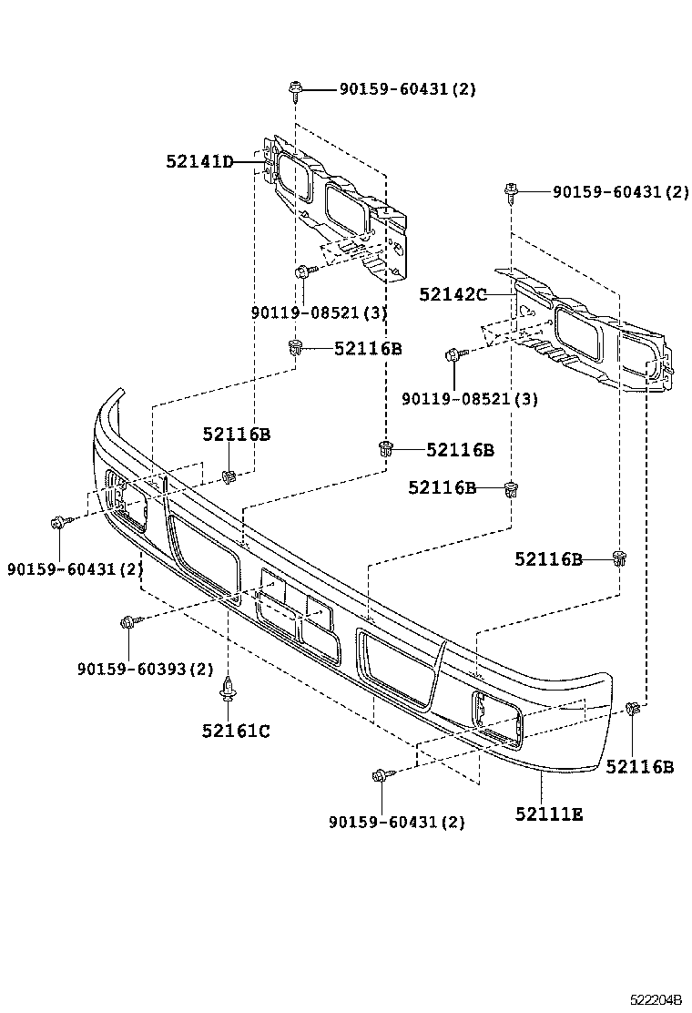 52011-37033 ARM SUB-ASSY, FRONT BUMPER, RH product image