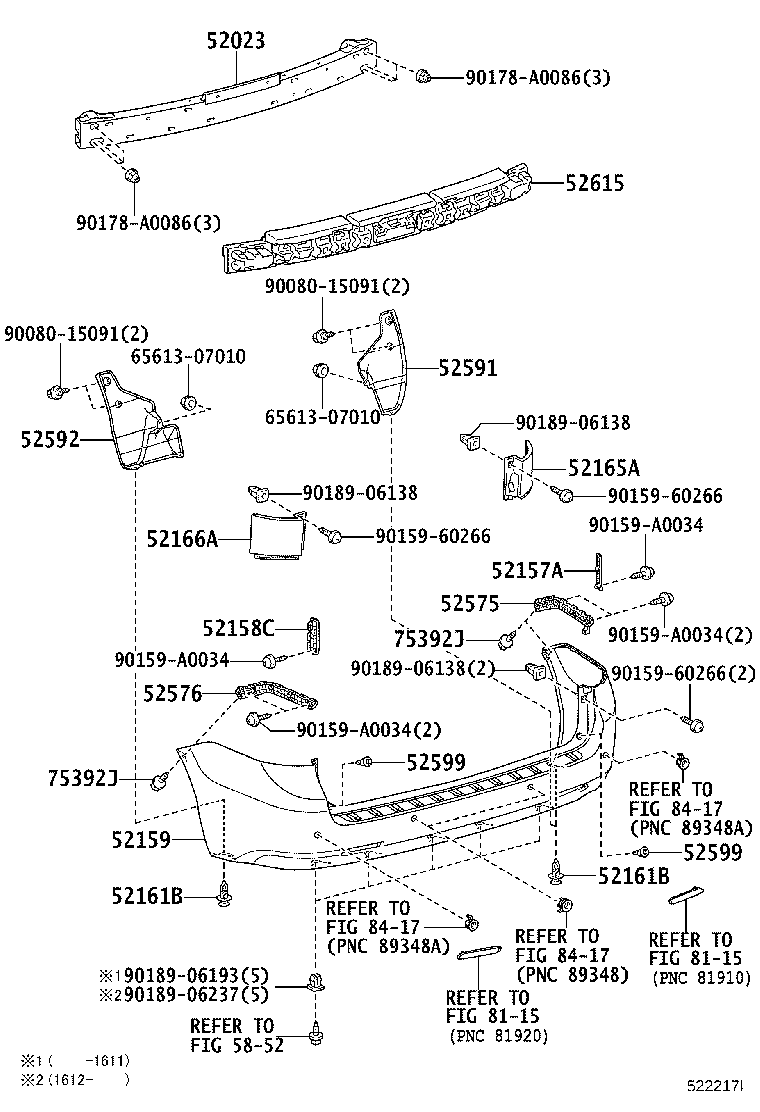 52023-08010 REINFORCEMENT SUB-ASSY, REAR BUMPER product image