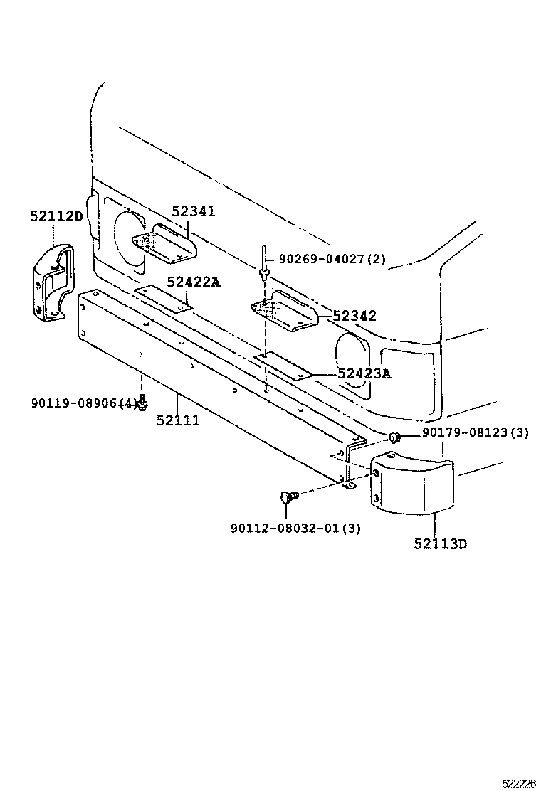 52144-25010 BRACKET, FRONT BUMPER SIDE, LH product image