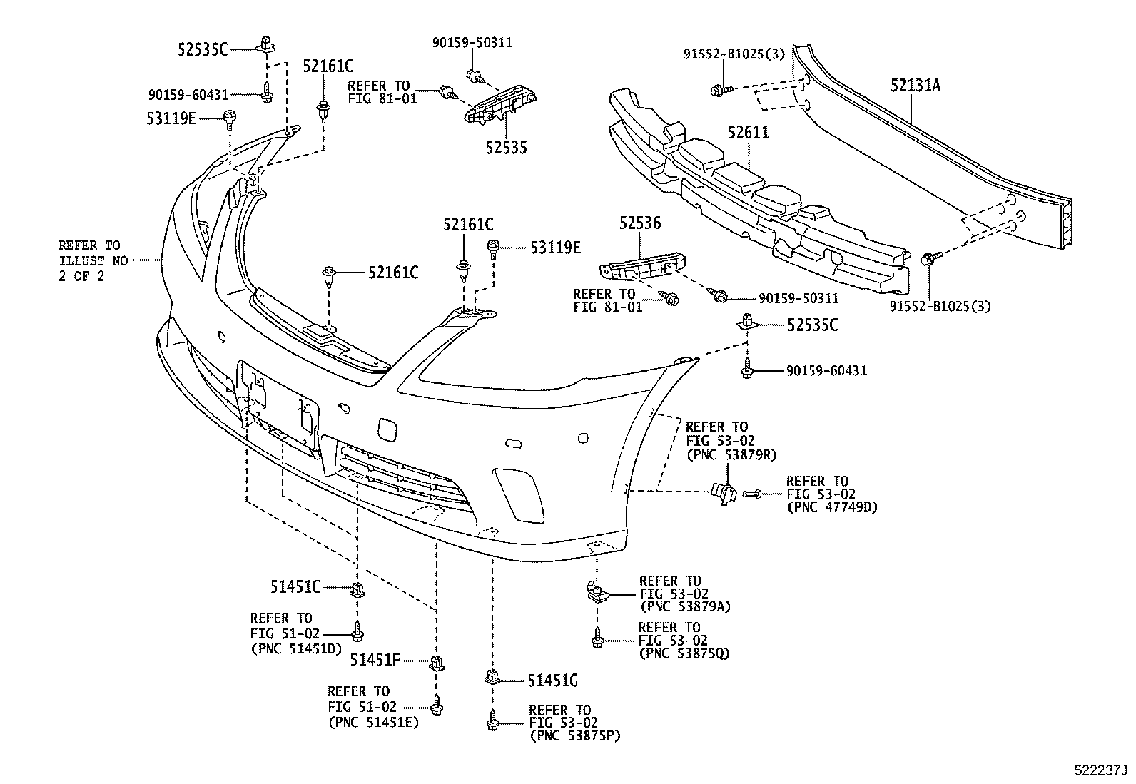 52144-30190 STAY, FRONT BUMPER, CENTER product image