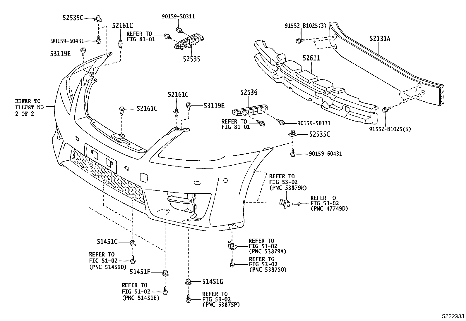 52144-30190 STAY, FRONT BUMPER, CENTER product image