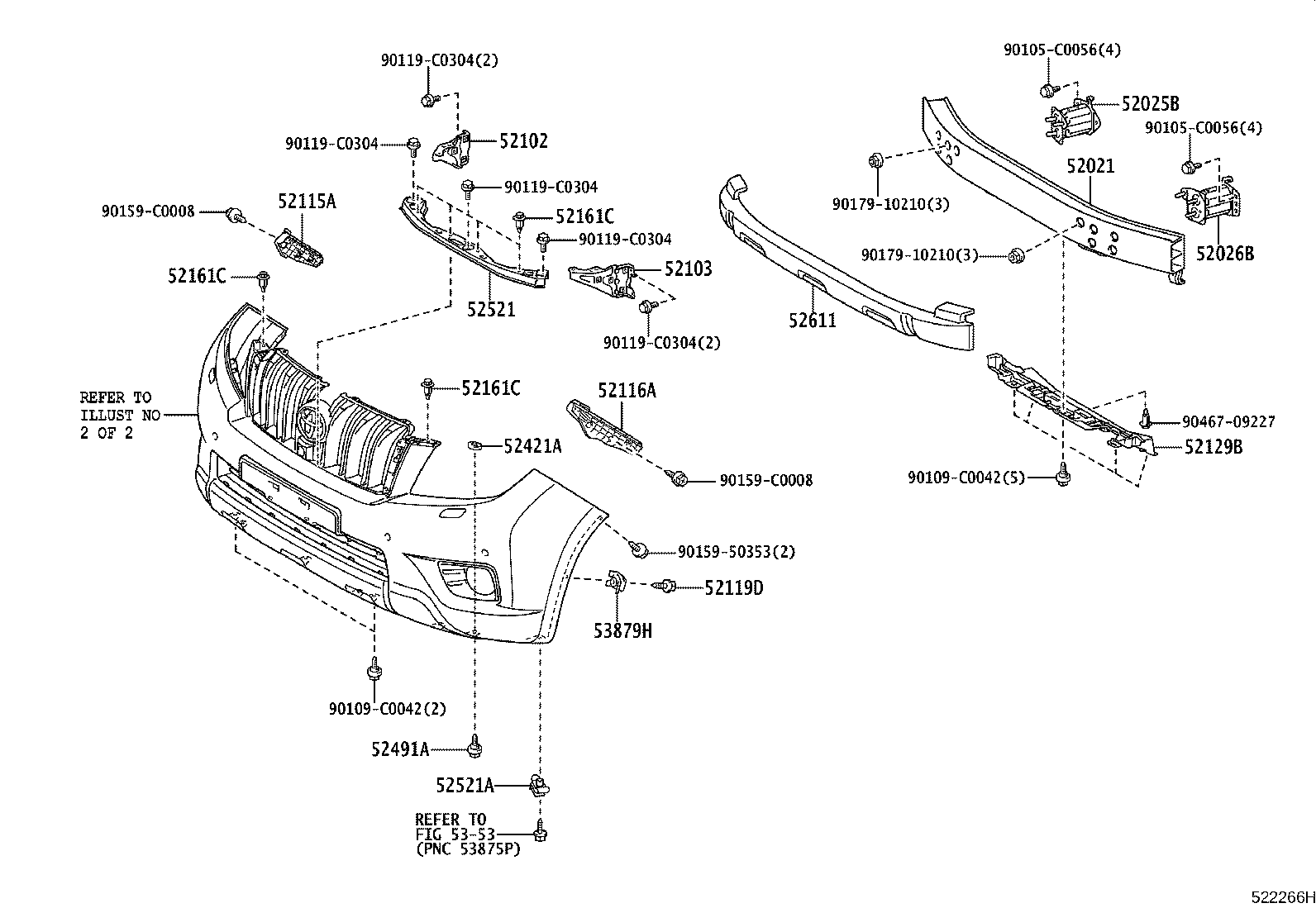 52021-0G021 REINFORCEMENT SUB-ASSY, FRONT BUMPER product image