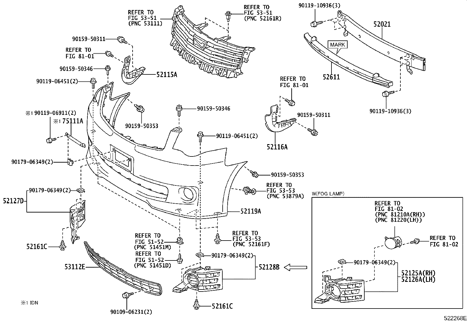 52021-28250 REINFORCEMENT SUB-ASSY, FRONT BUMPER product image