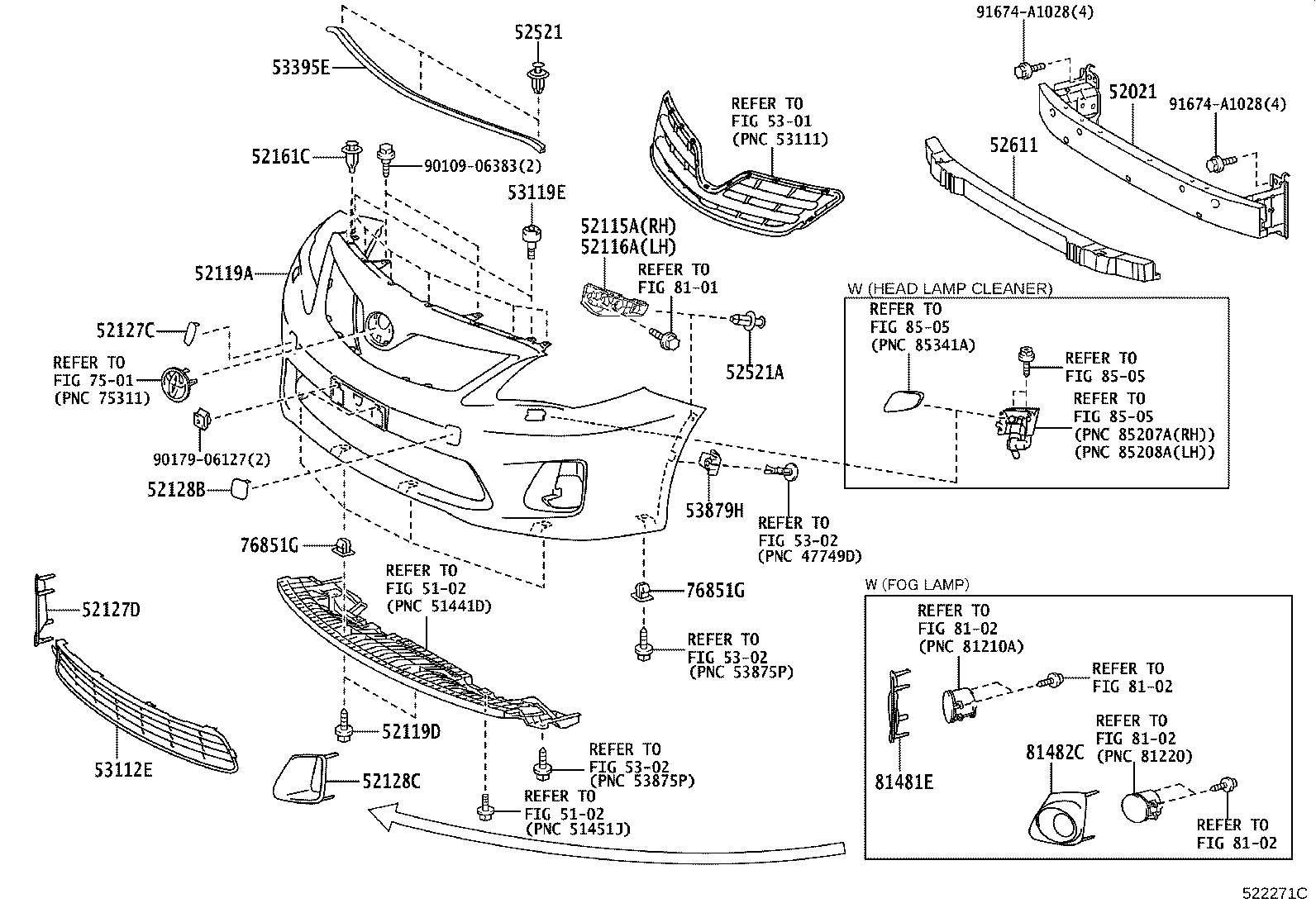 52128-12150-J1 COVER, FRONT BUMPER HOLE, LH product image