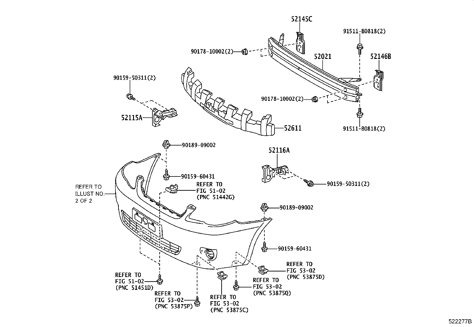 52021-02110 REINFORCEMENT SUB-ASSY, FRONT BUMPER product image