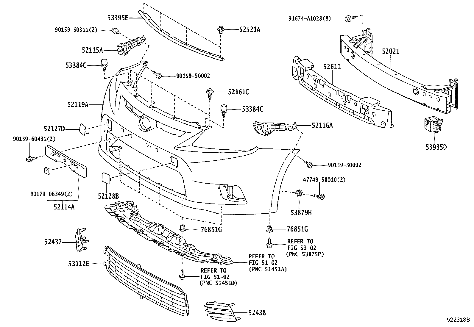 52115-21030 SUPPORT, FRONT BUMPER SIDE, RH product image