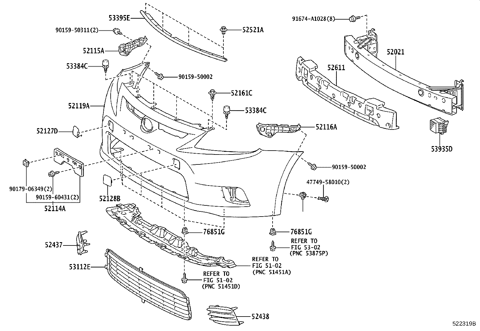 Toyota 52128-21901 COVER, FRONT BUMPER HOLE, LH