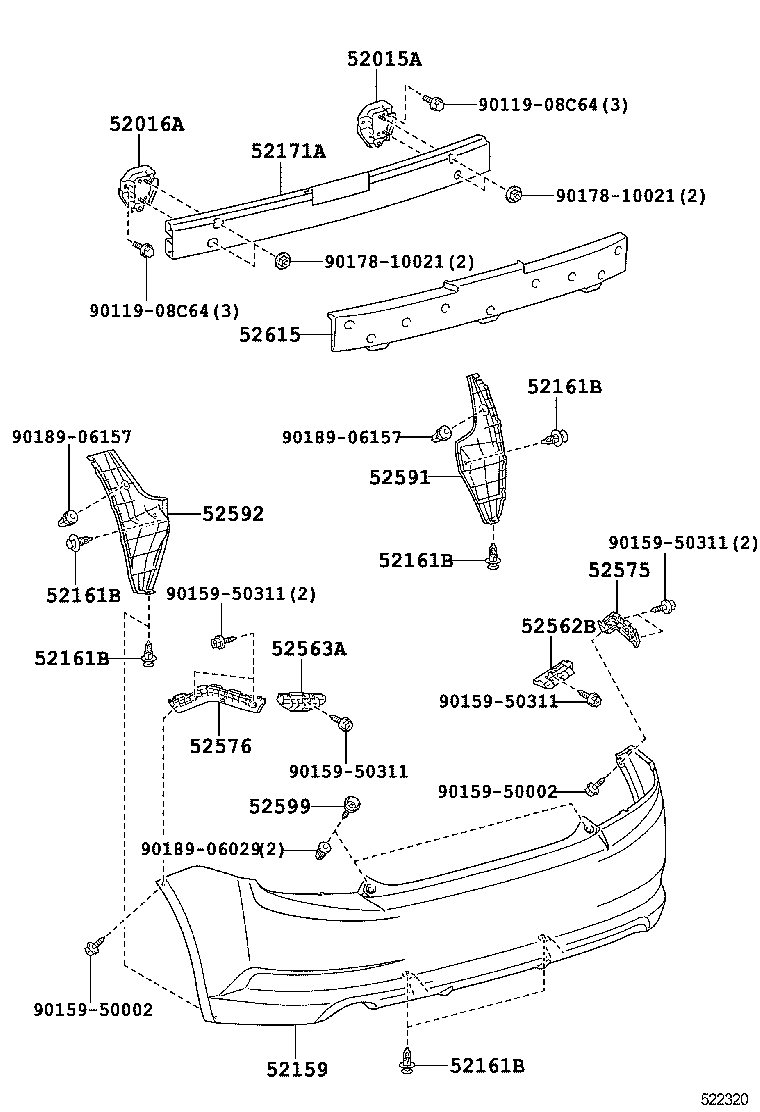 52159-21914 COVER, REAR BUMPER product image