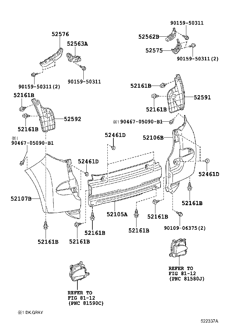 C2272-52010-B0 BUMPER SUB-ASSY, REAR LH product image