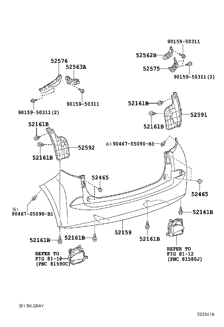 C2272-52010-B0 BUMPER SUB-ASSY, REAR LH product image
