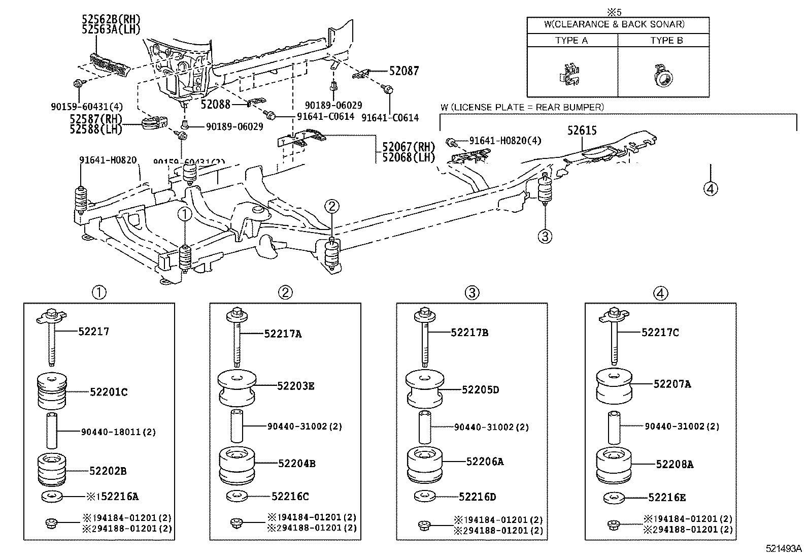 52166-35020 COVER, REAR BUMPER, UPR LH product image