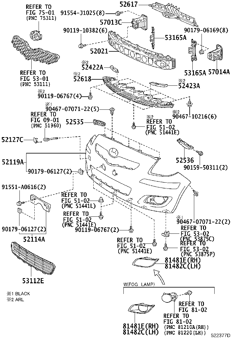 52011-52020 ARM SUB-ASSY, FRONT BUMPER, RH product image