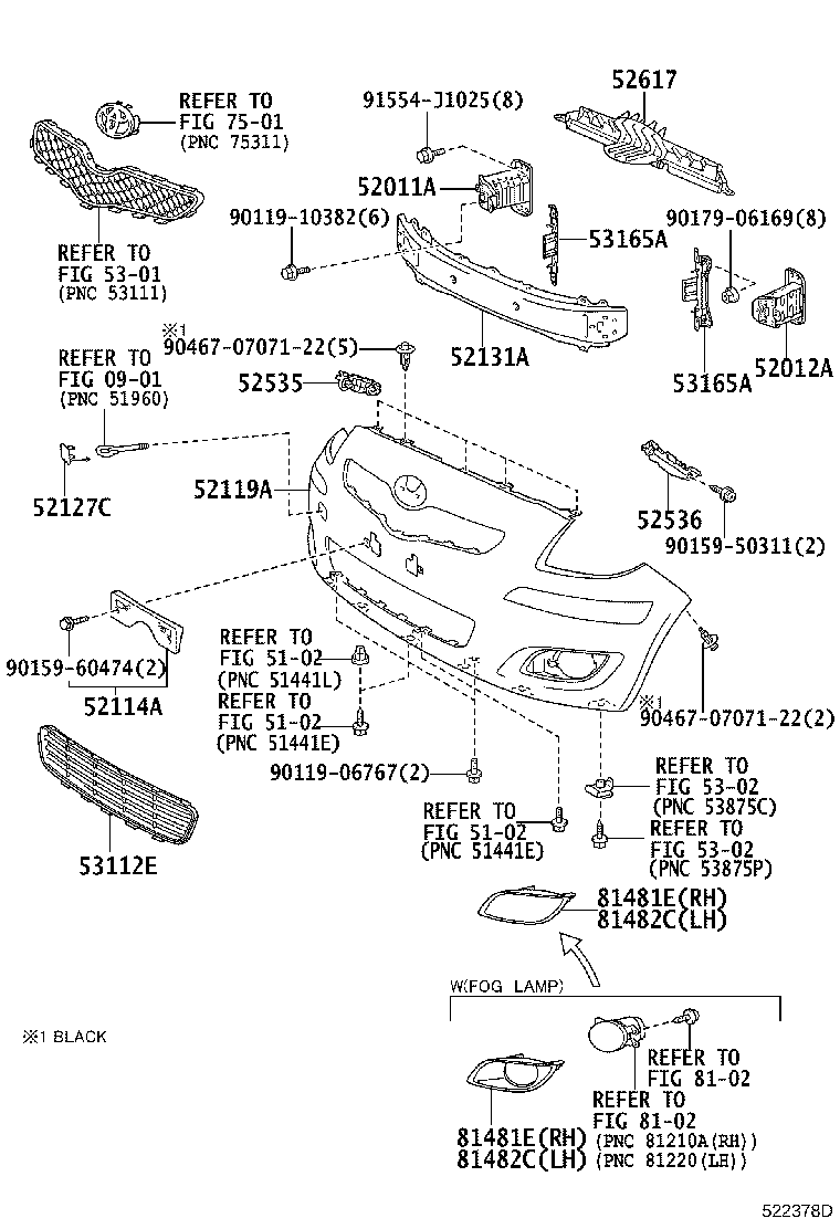 52011-52020 ARM SUB-ASSY, FRONT BUMPER, RH product image