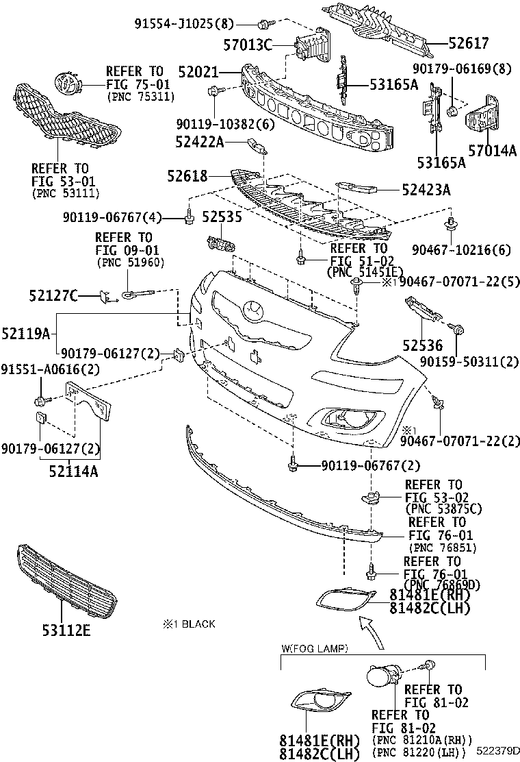 52021-52050 REINFORCEMENT SUB-ASSY, FRONT BUMPER product image