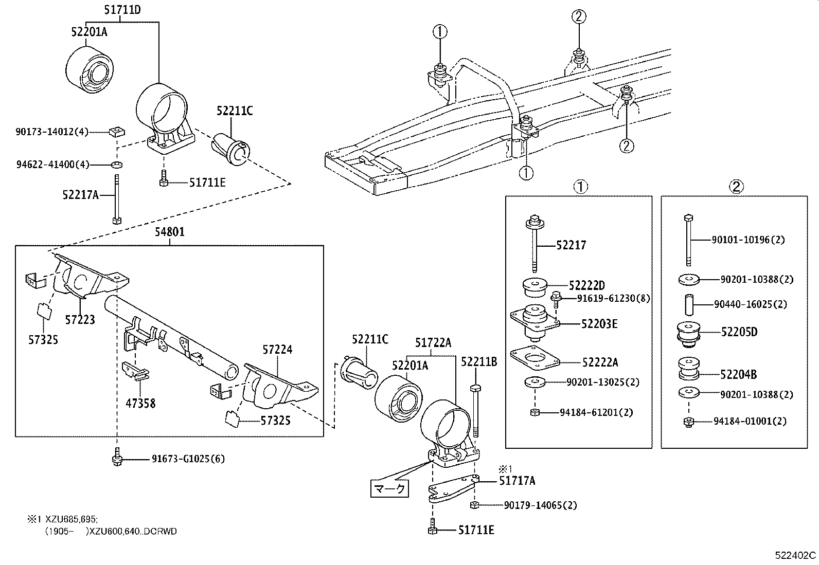 52221-37050 CUSHION, BODY MOUNT, NO.2 UPPER product image