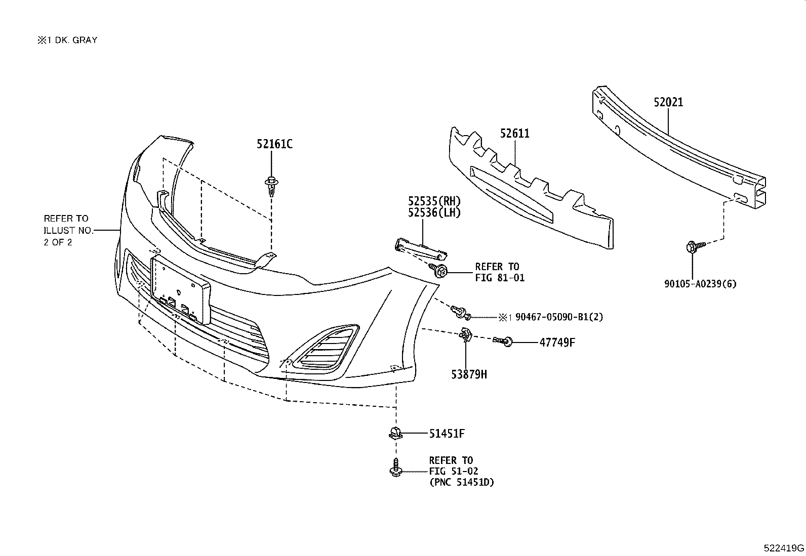 Toyota 52611-06232 ABSORBER, FRONT BUMPER ENERGY