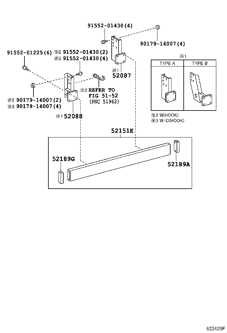 52105-37261 BAR, REAR BUMPER product image