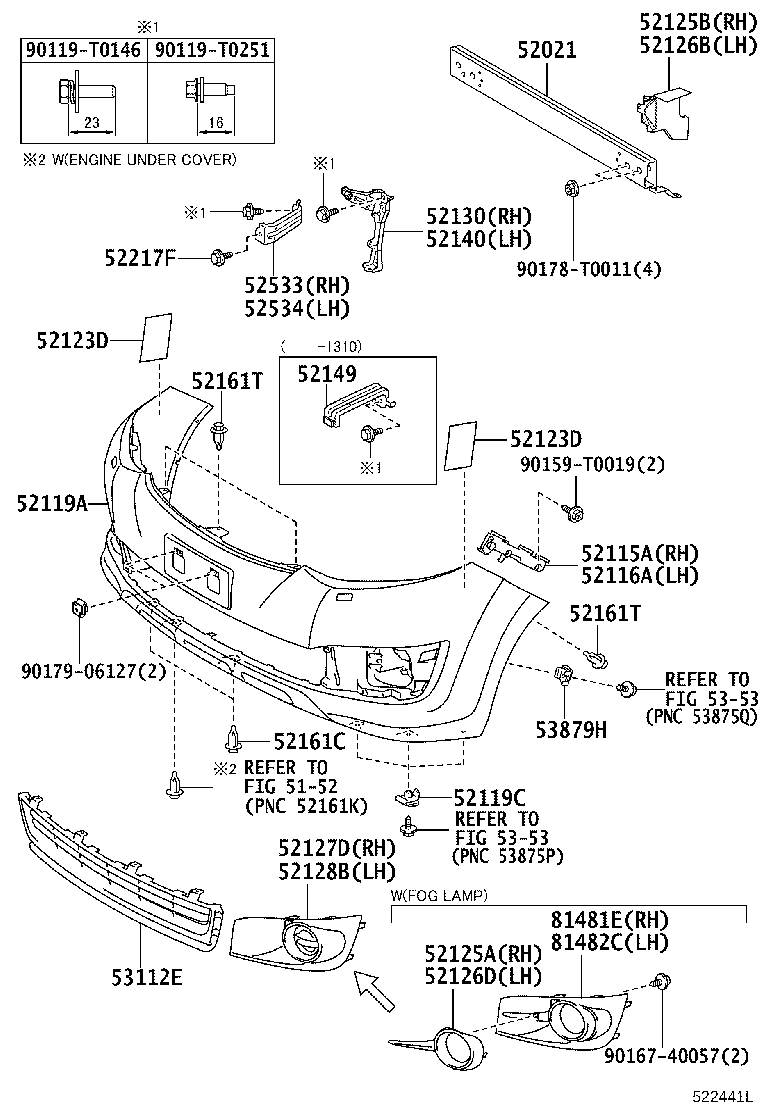 52127-0K040 COVER, FRONT BUMPER HOLE, RH product image