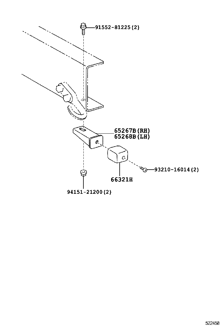 52151-37430 STAY SUB-ASSY, REAR BUMPER SIDE, RH product image