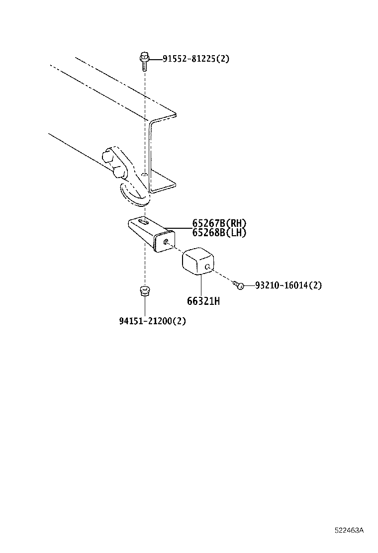 52151-37420 STAY SUB-ASSY, REAR BUMPER SIDE, RH product image