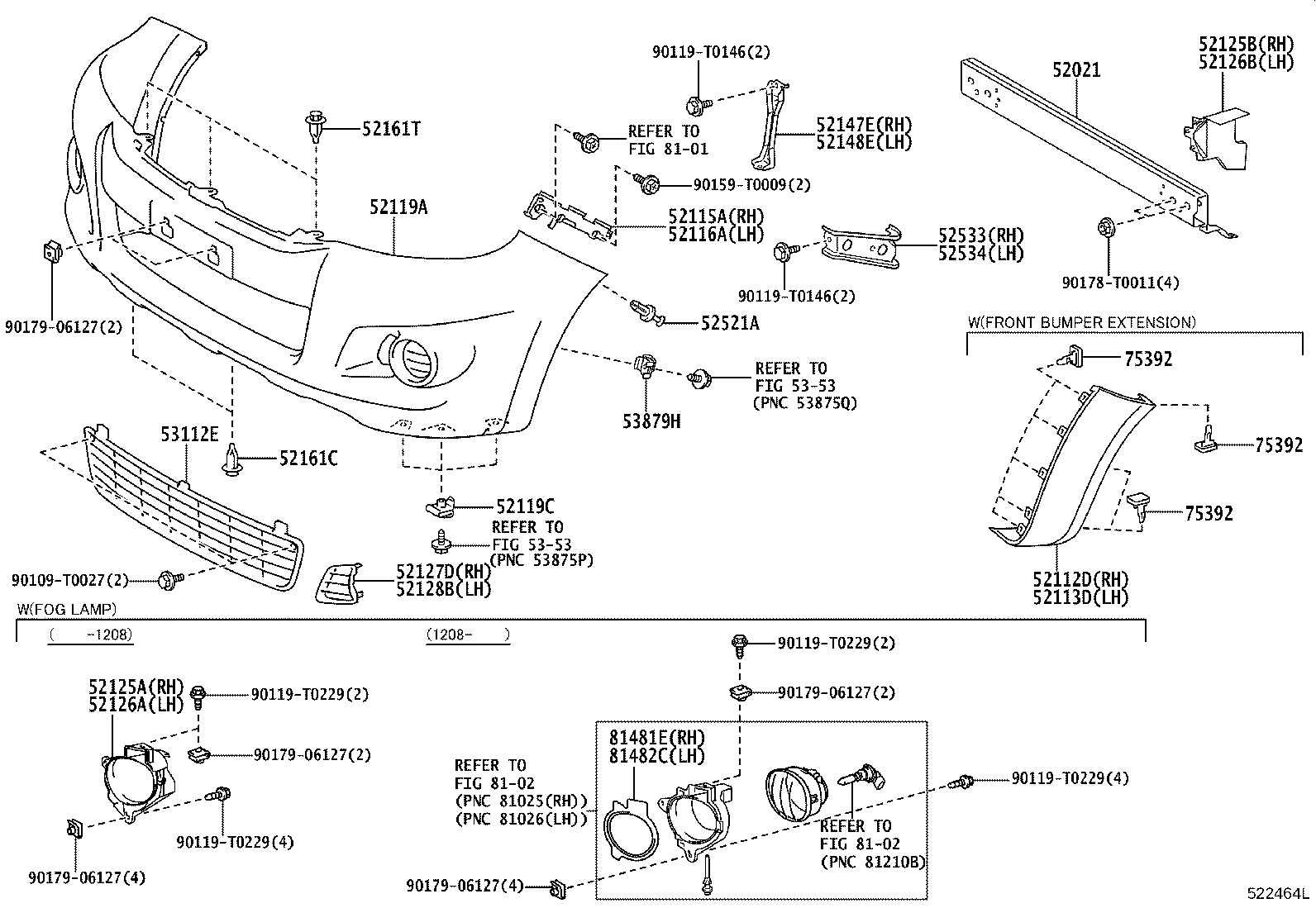 52127-0K030 COVER, FRONT BUMPER HOLE, RH product image