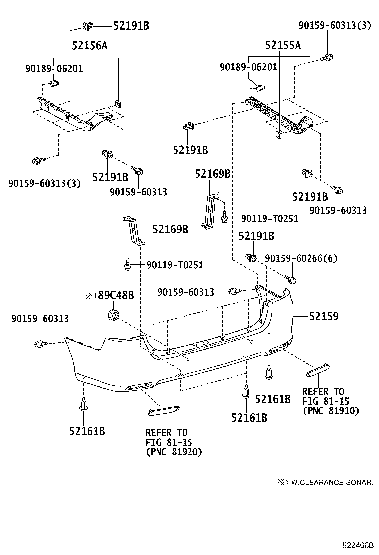 52159-0K939 COVER, REAR BUMPER product image