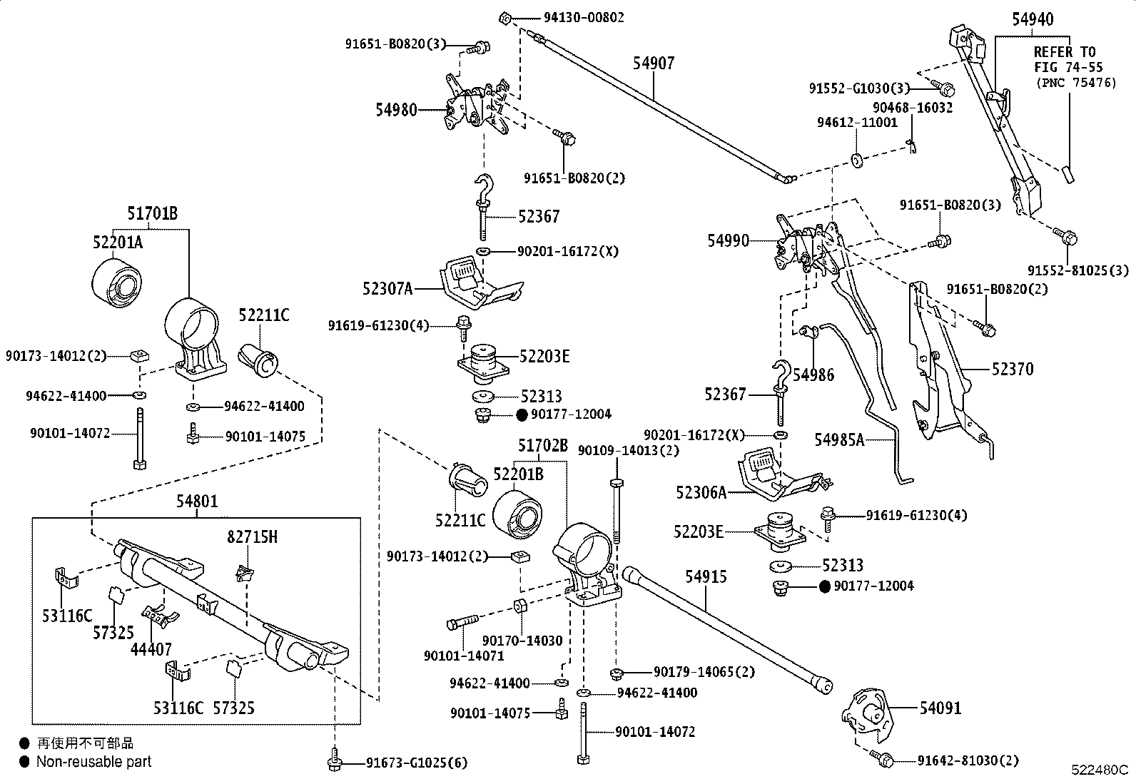 51702-37080 BRACKET SUB-ASSY, CAB FRONT MOUNTING, LH product image