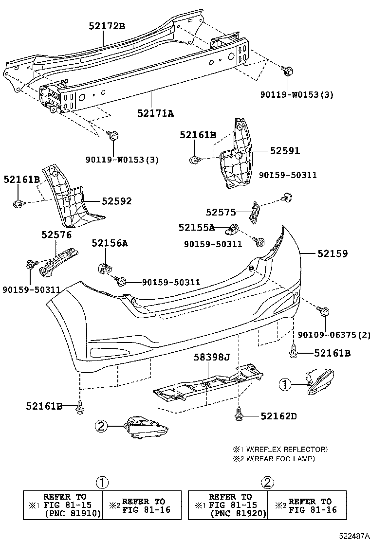 52172-0D020 REINFORCEMENT, REAR BUMPER, NO.2 product image