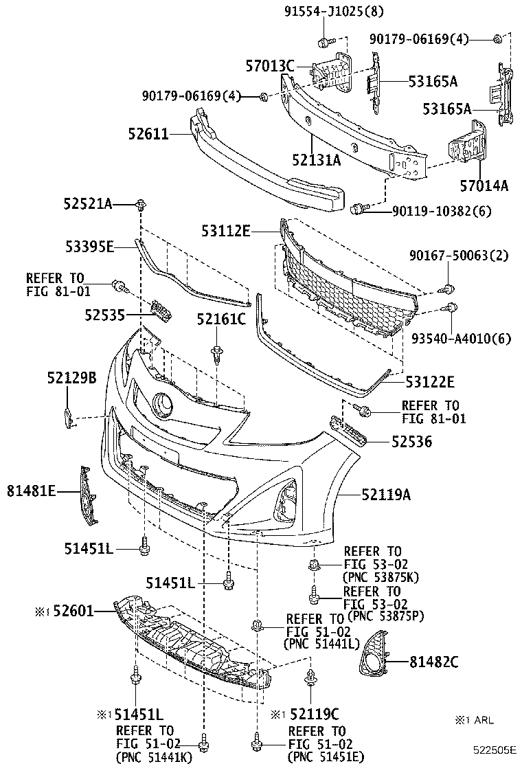 53395-52090 SEAL, HOOD TO FRONT END PANEL product image