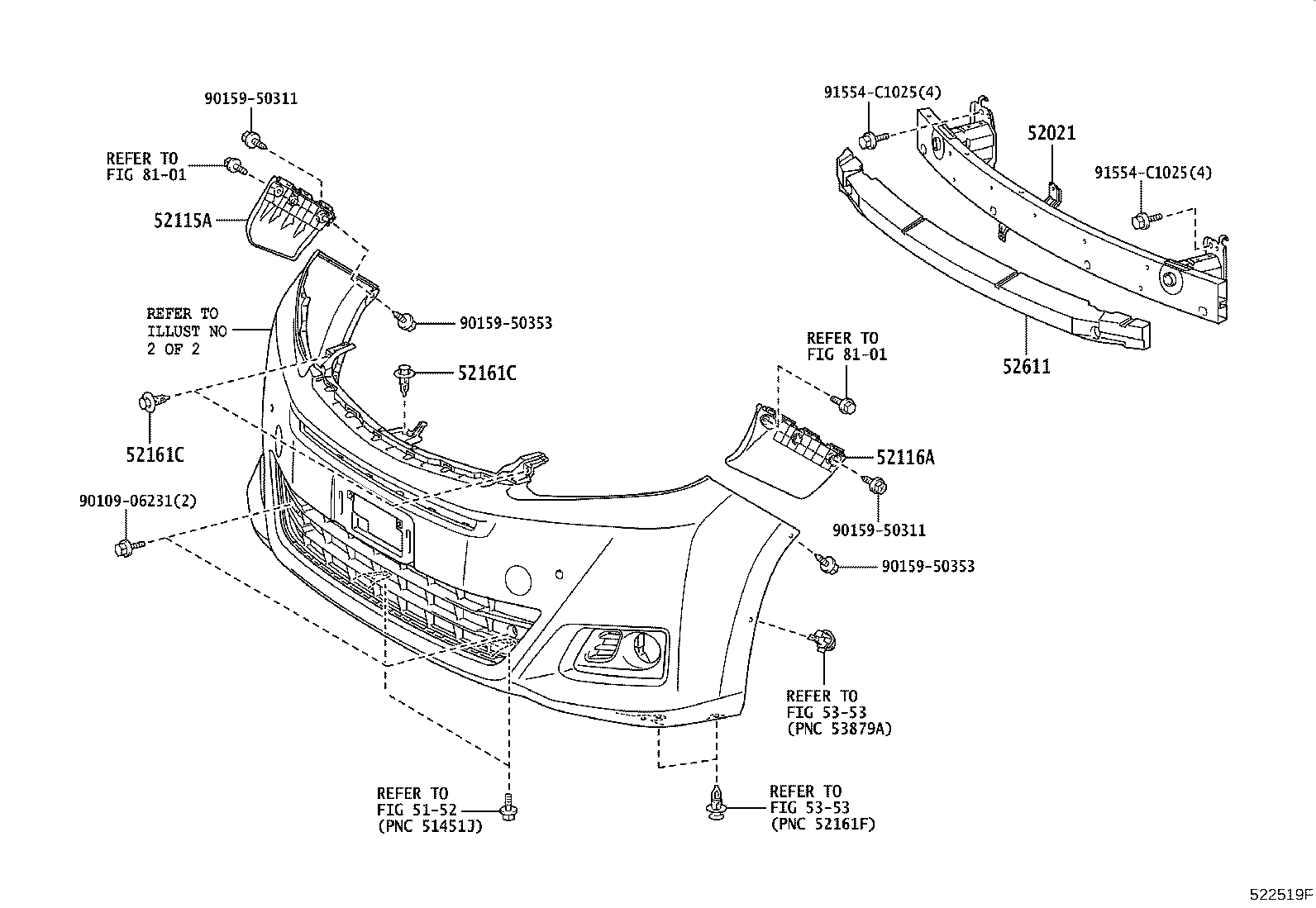52021-58020 REINFORCEMENT SUB-ASSY, FRONT BUMPER product image