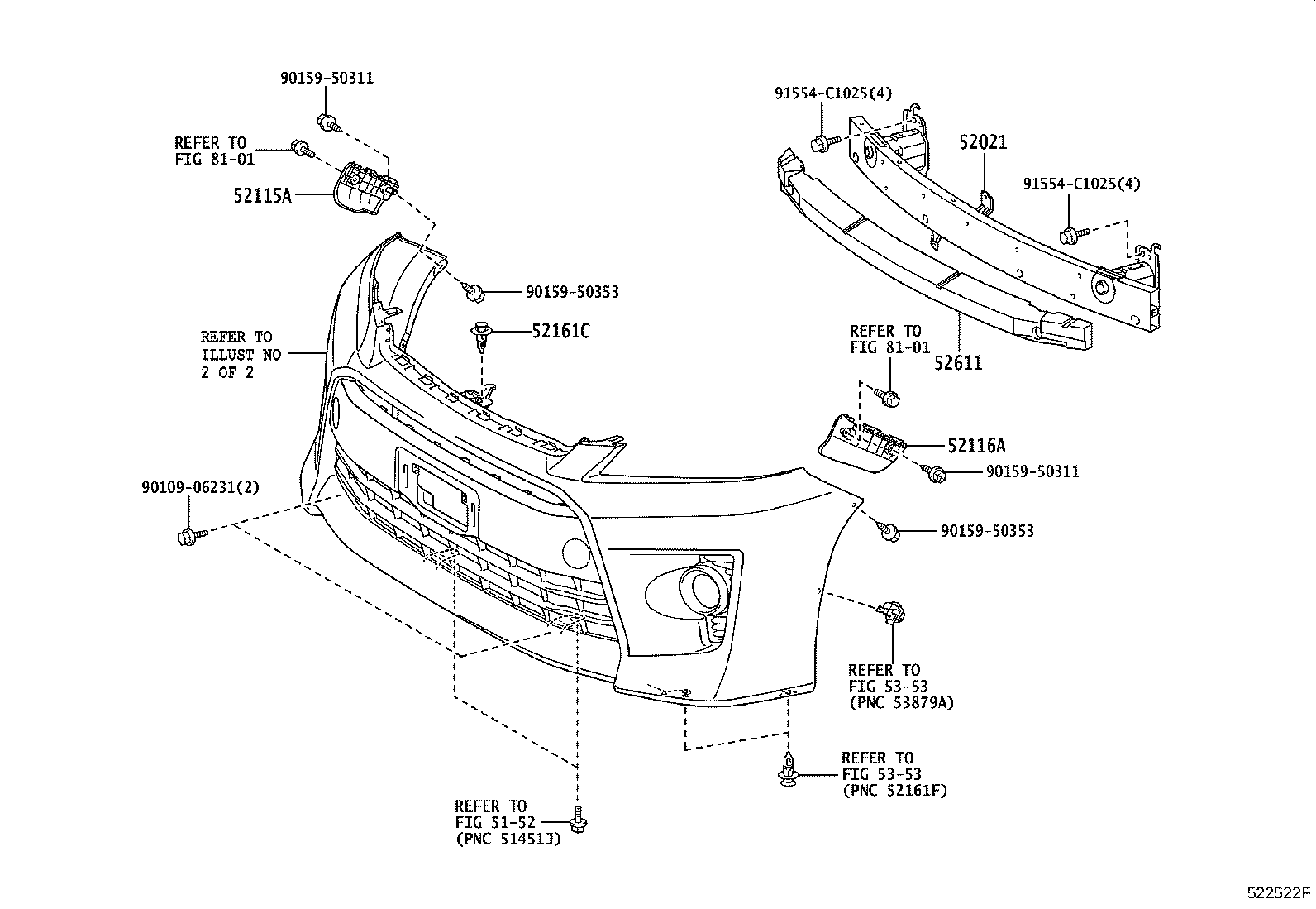 52021-58020 REINFORCEMENT SUB-ASSY, FRONT BUMPER product image