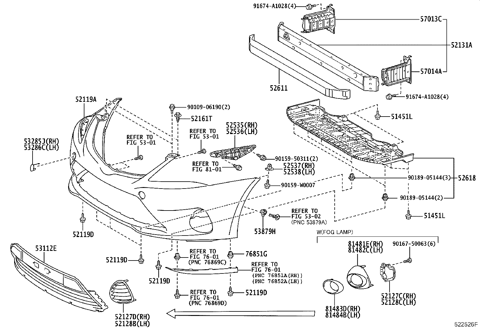 57013-05030 BRACKET SUB-ASSY, FRONT SIDE MEMBER, RH product image