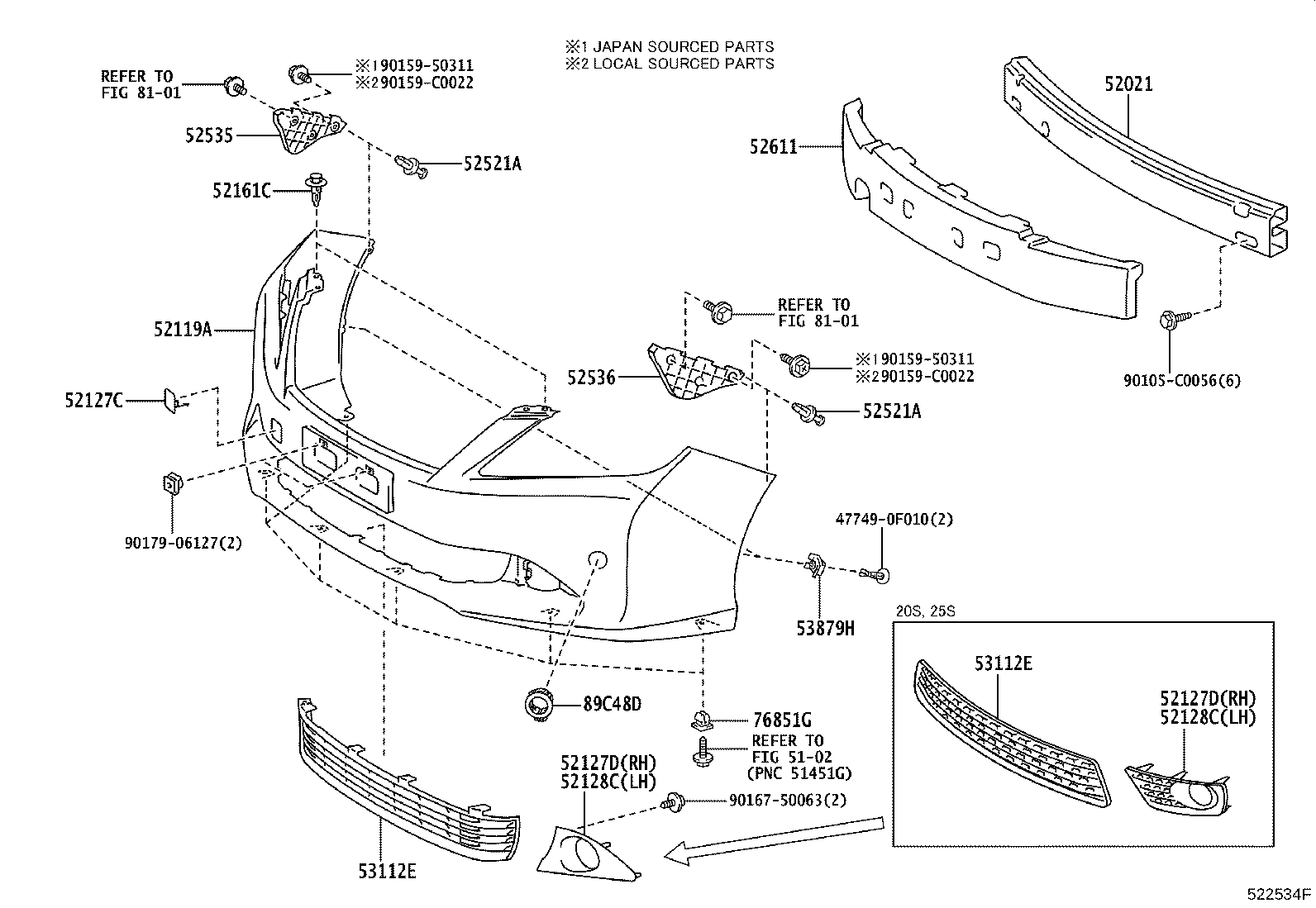 52030-06260 COVER, FRONT BUMPER HOLE, RH product image