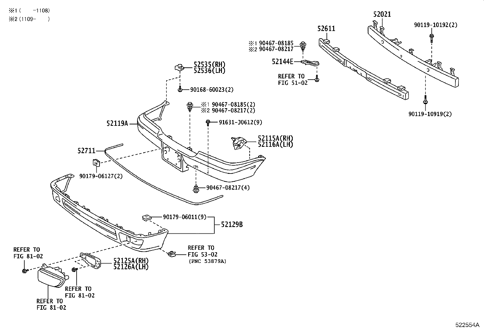 52021-43020 REINFORCEMENT SUB-ASSY, FRONT BUMPER product image