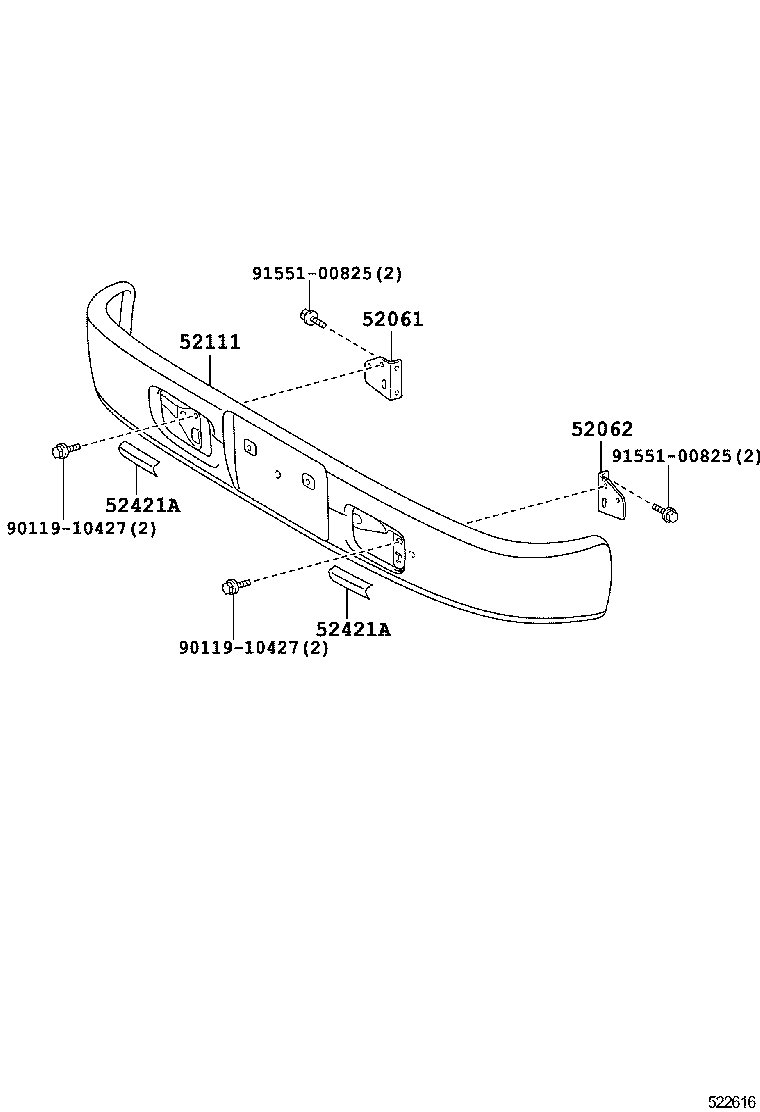 52061-37010 SUPPORT SUB-ASSY, FRONT BUMPER SIDE, RH product image
