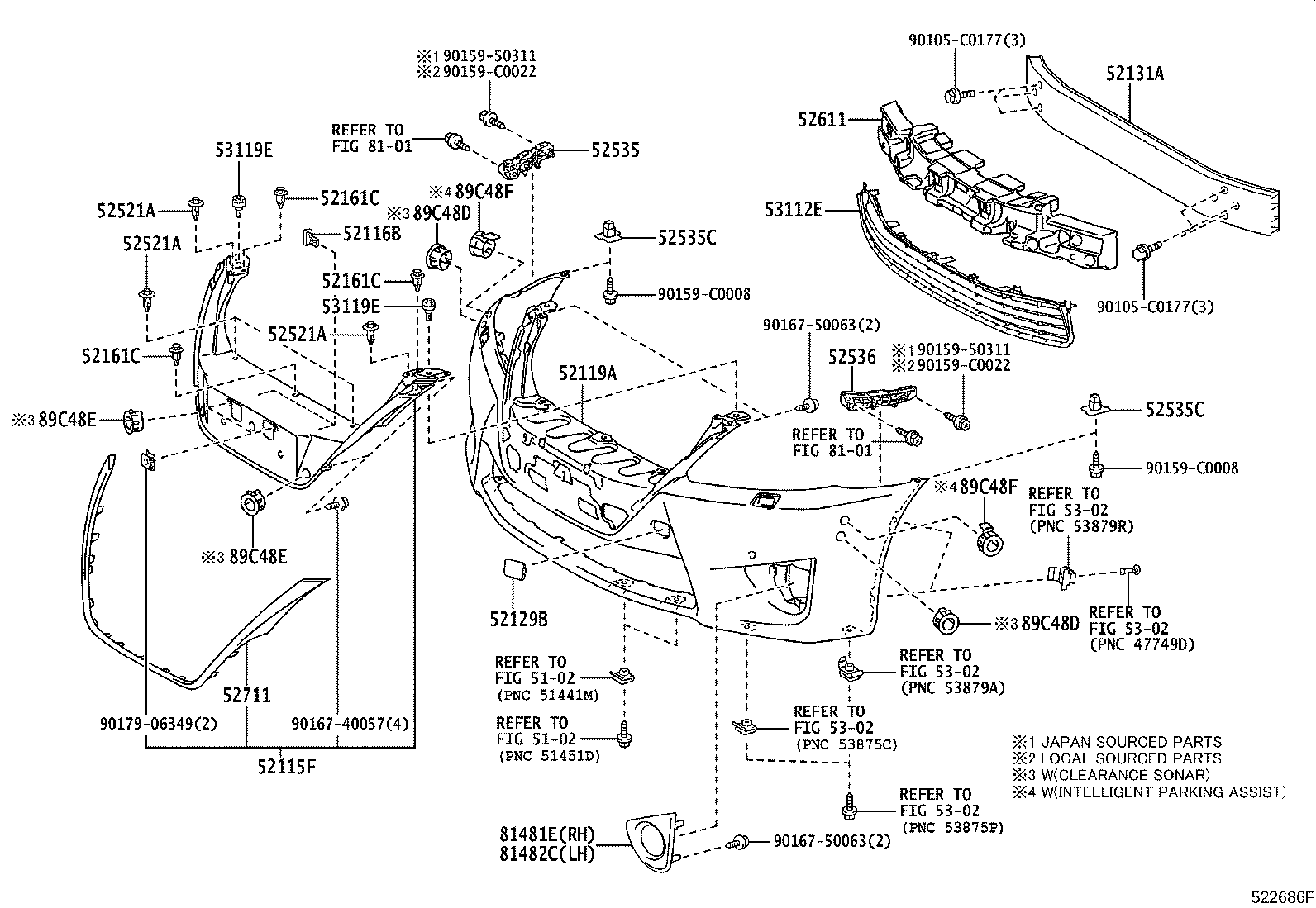 52144-0N010 STAY, FRONT BUMPER, CENTER product image