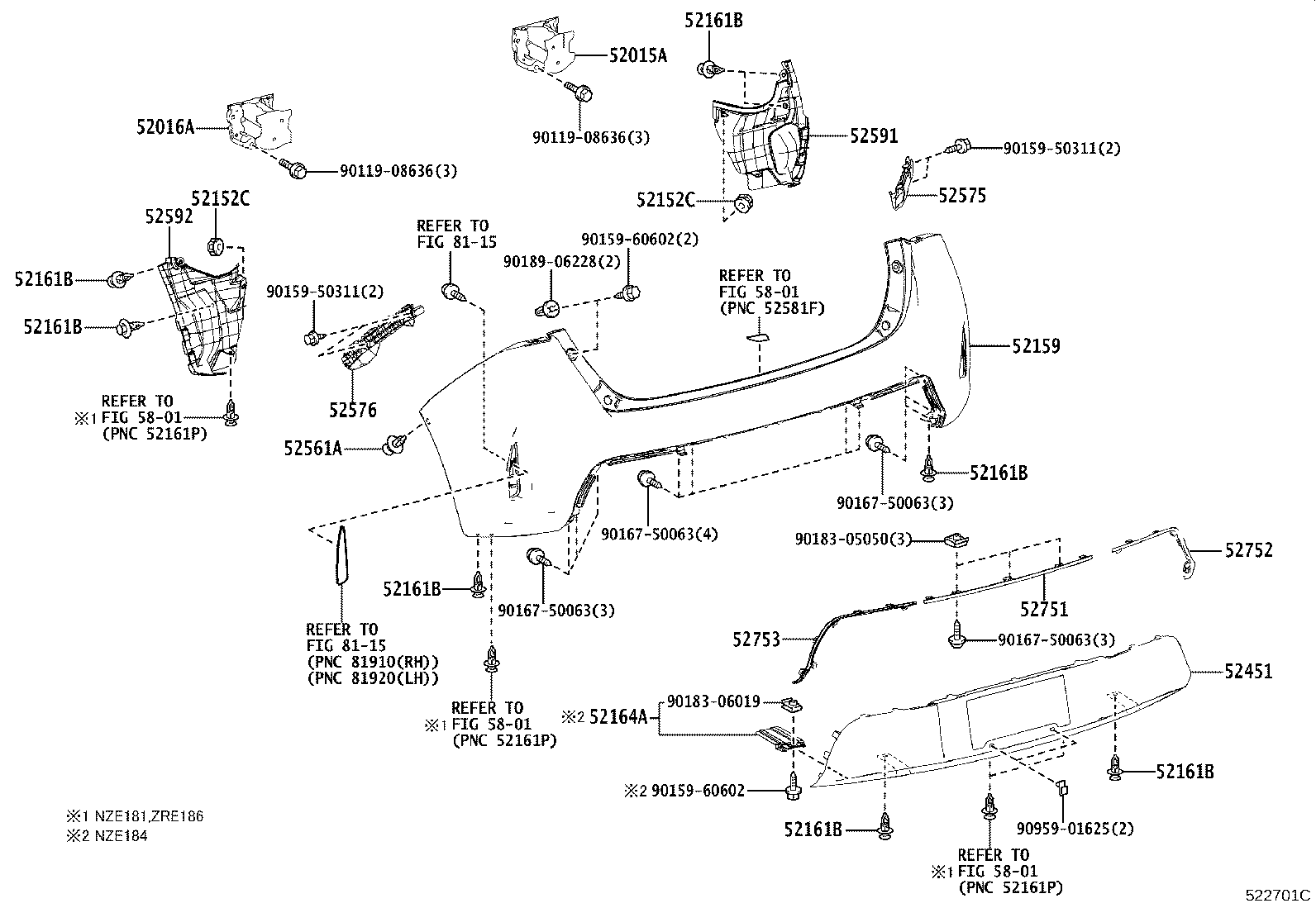 52159-12C40-B0 COVER, REAR BUMPER product image