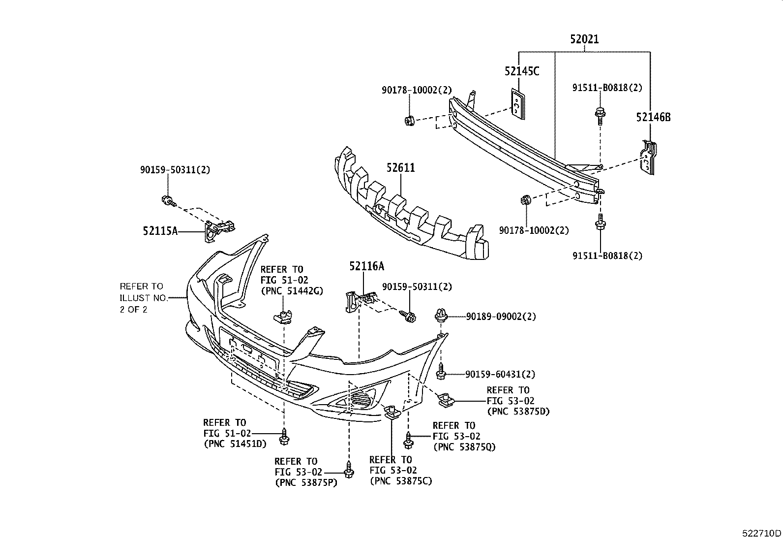 52021-02110 REINFORCEMENT SUB-ASSY, FRONT BUMPER product image