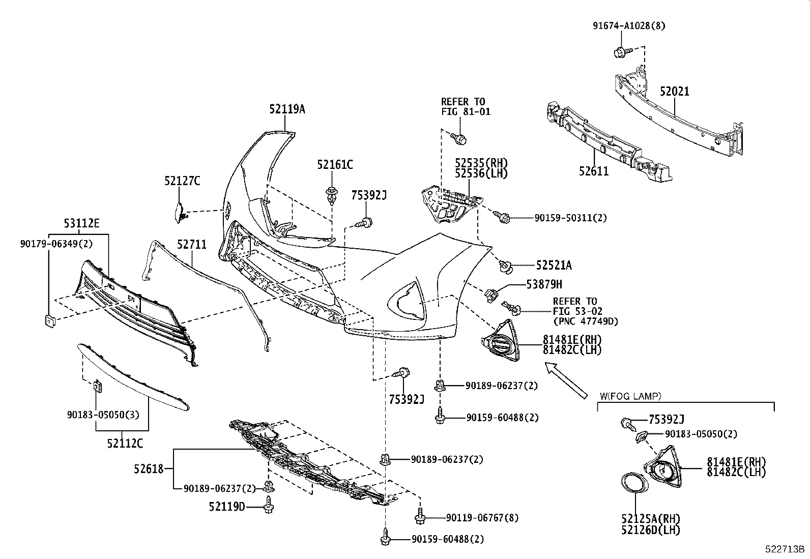 52021-12380 REINFORCEMENT SUB-ASSY, FRONT BUMPER product image