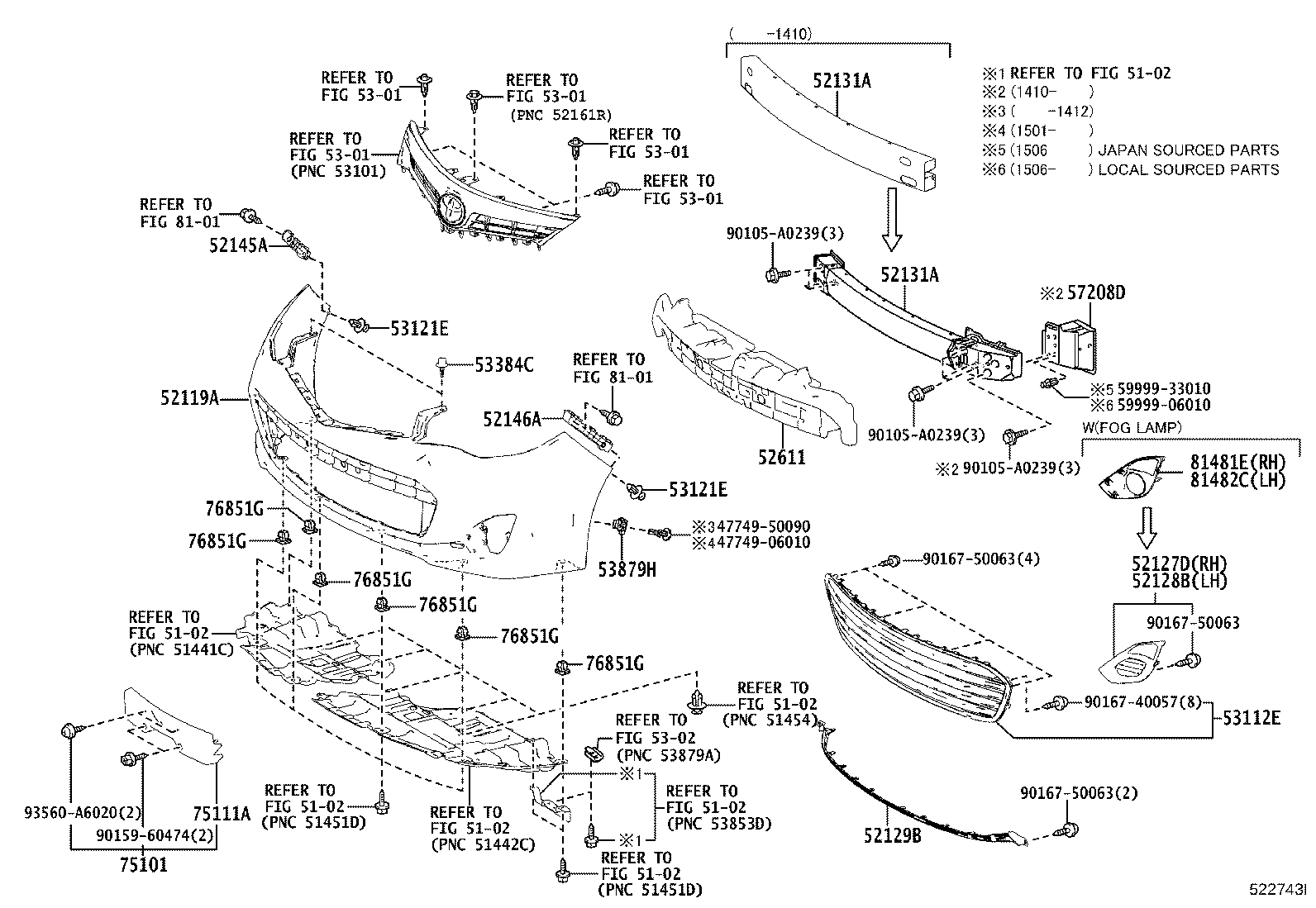 57208-06020 SPACER SUB-ASSY, FRONT BUMPER SUPPORT, NO.2 product image