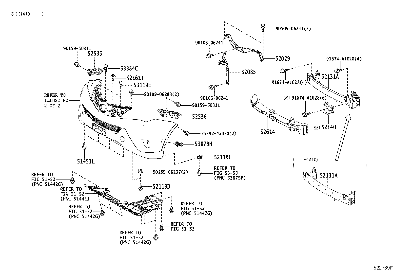 Toyota 52536-42050 RETAINER, FRONT BUMPER SIDE, LH