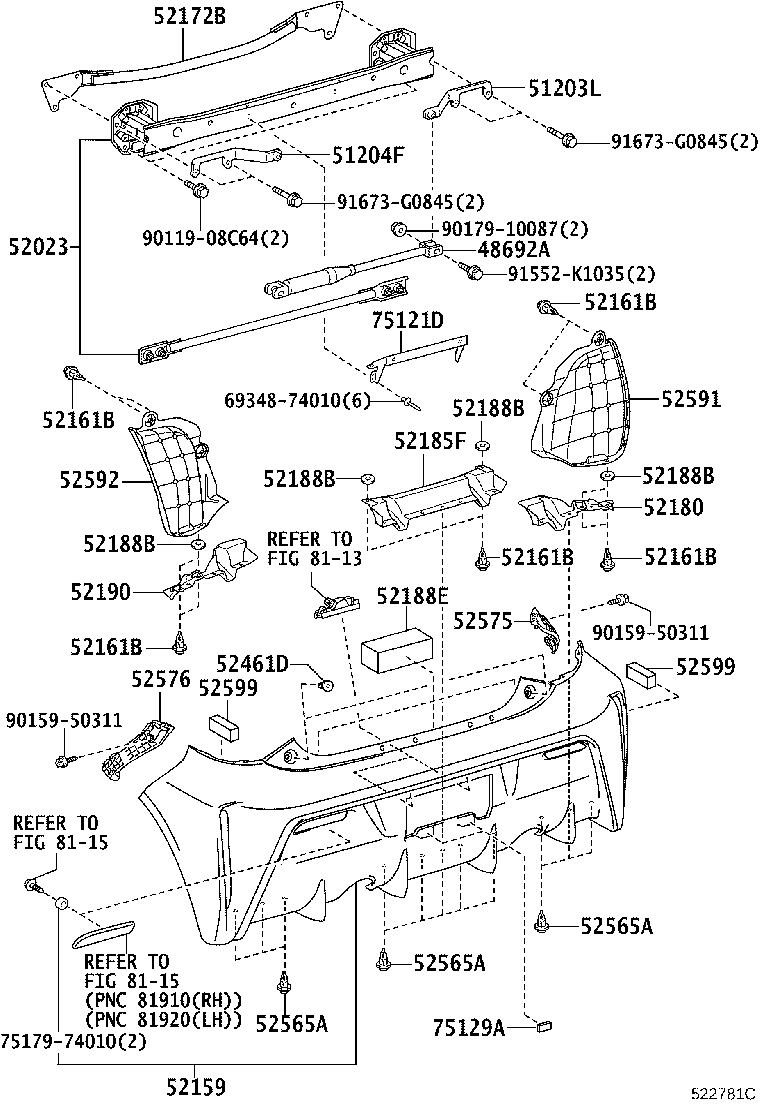 75129-74010 CUSHION, REAR LICENCE PLATE product image