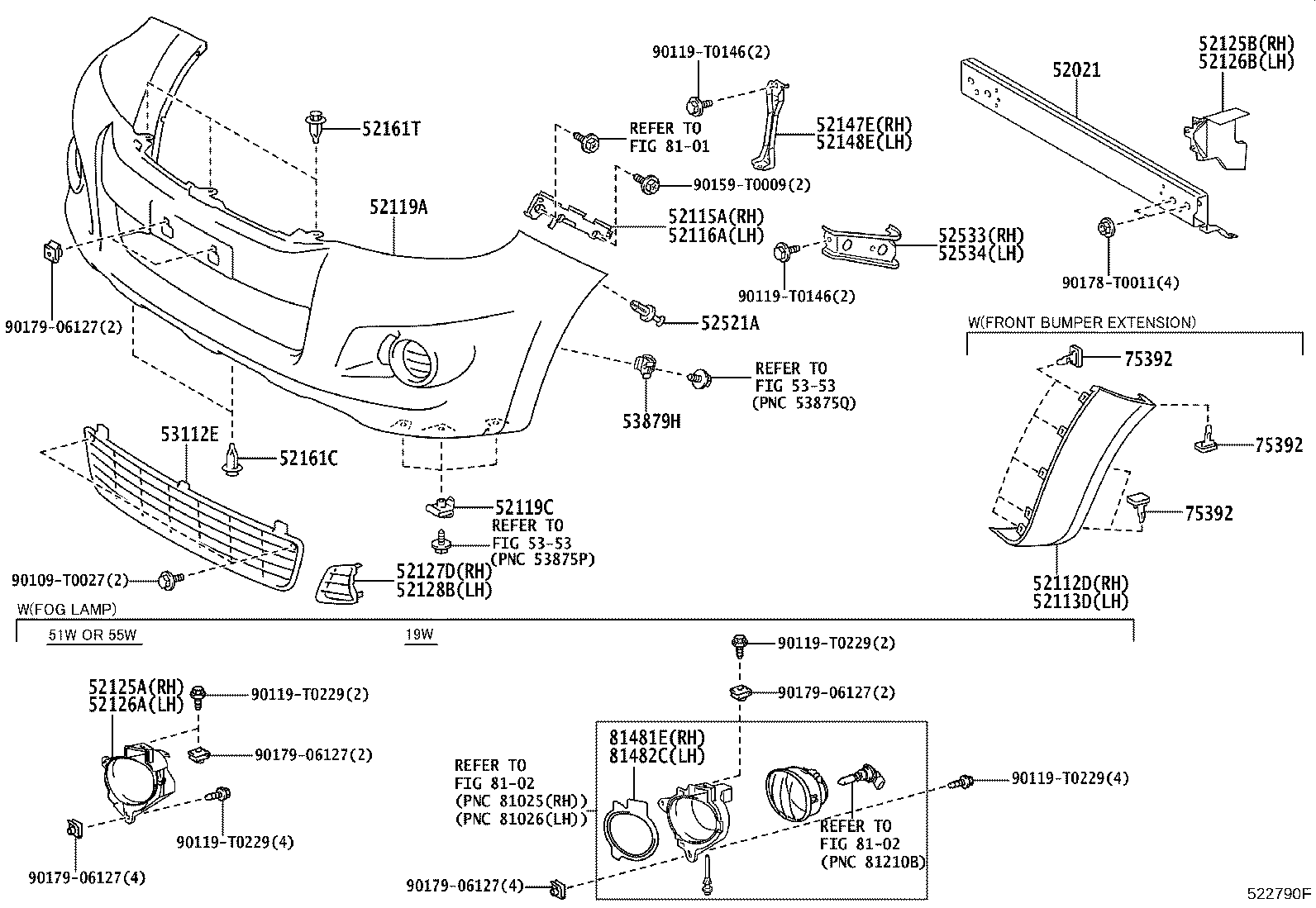 Toyota 52127-0K030 COVER, FRONT BUMPER HOLE, RH