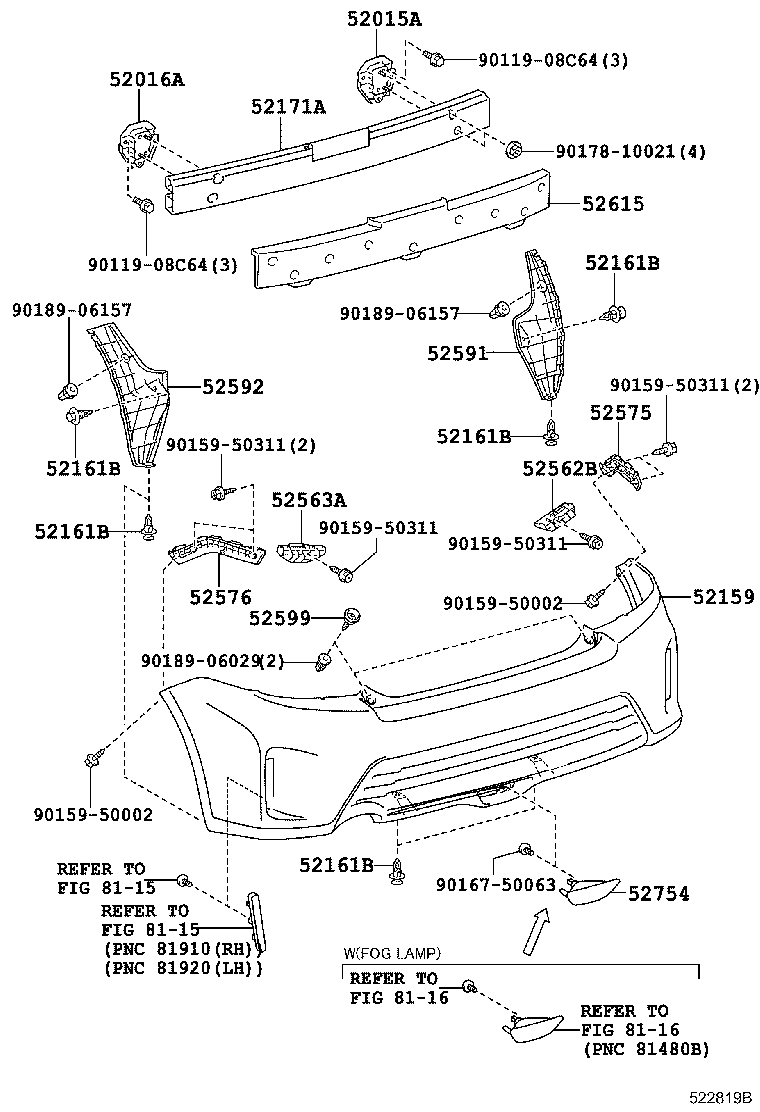 52159-21914 COVER, REAR BUMPER product image