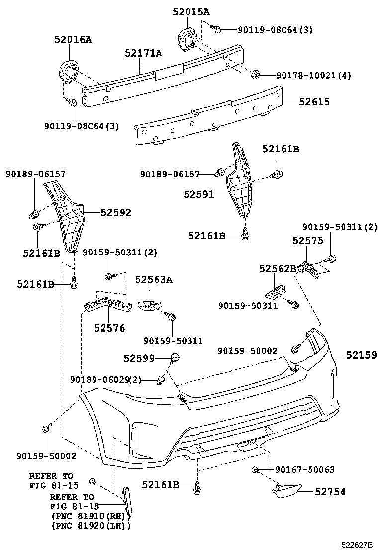 52023-21040 REINFORCEMENT, REAR BUMPER, NO.1 product image