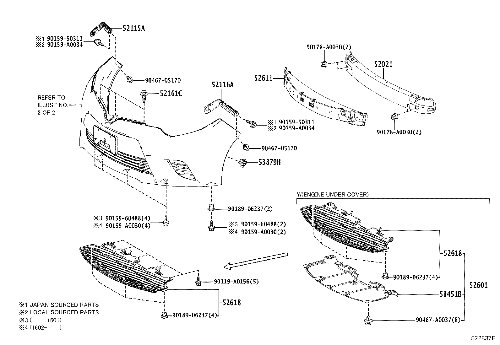 Toyota 52601-02120 ABSORBER SUB-ASSY, FRONT BUMPER ENERGY