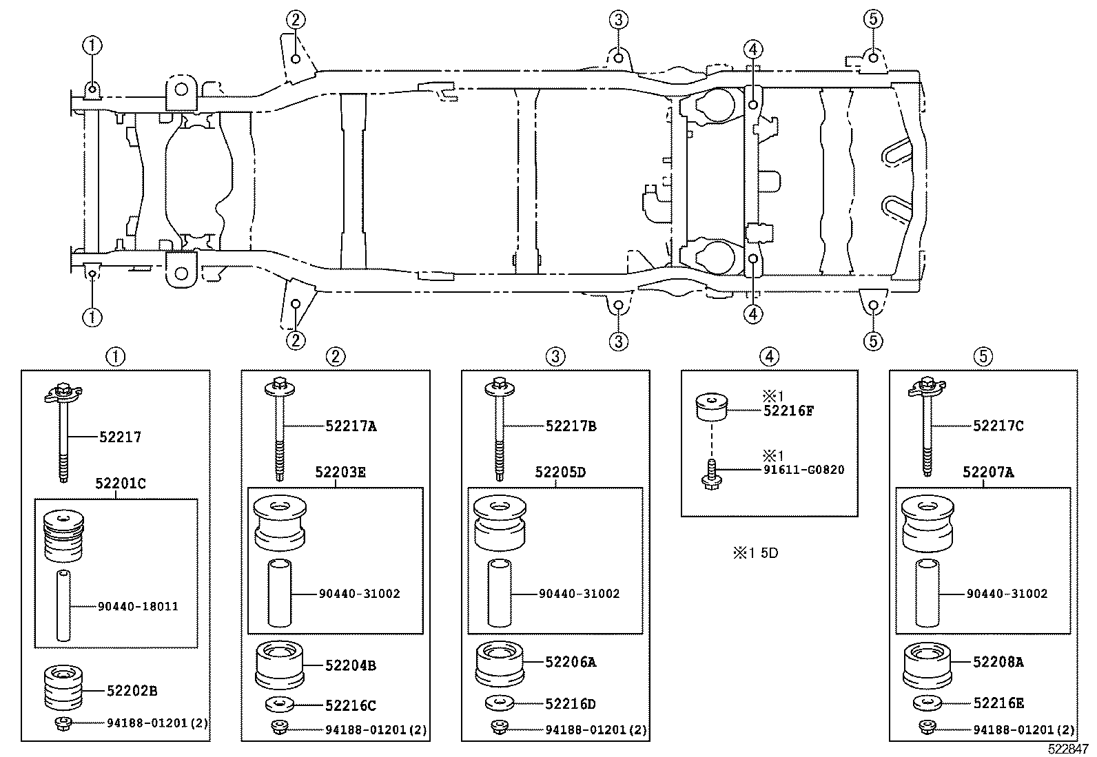 52203-60100 CUSHION SUB-ASSY, CAB MOUNTING, NO.2 product image