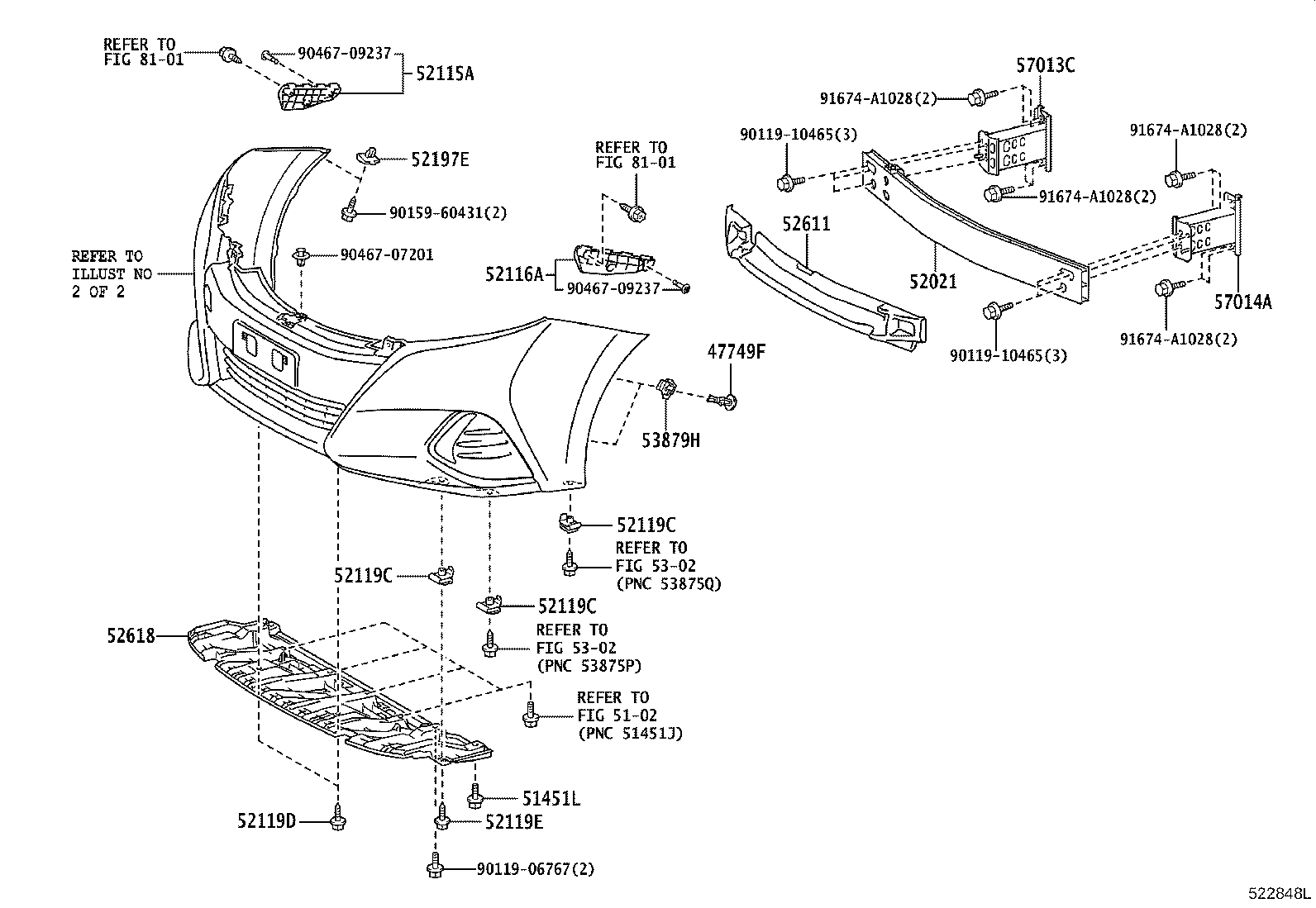52021-75040 REINFORCEMENT SUB-ASSY, FRONT BUMPER product image