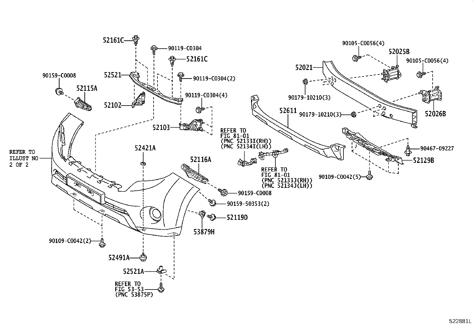 52021-0G021 REINFORCEMENT SUB-ASSY, FRONT BUMPER product image